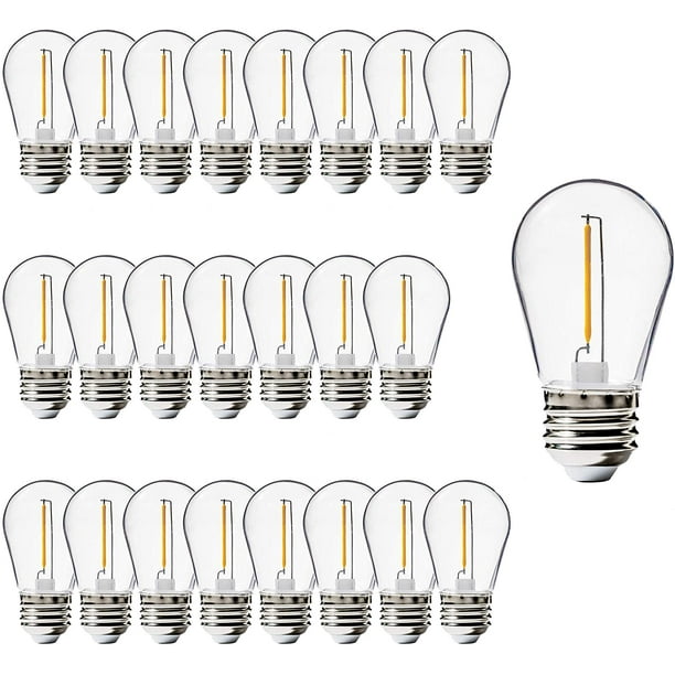 Warm White Weat Festival carol-LED S14 1W Acrylic Bulb-Use to Replace Light Bulbs in Outdoor String Lights Energy Saving and Brightness Equal to Half of esidon Bulbs 120V E26 Medium Base 25 Pack Warm White Weat Festival carol-LED S14 1W Acrylic Bulb-Use to Replace Light Bulbs in Outdoor String Lights Energy Saving and Brightness Equal to Half of esidon Bulbs 120V E26 Medium Base 25 Pack